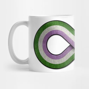 Large Infinity Symbol Striped with Genderqueer Pride Flag Mug